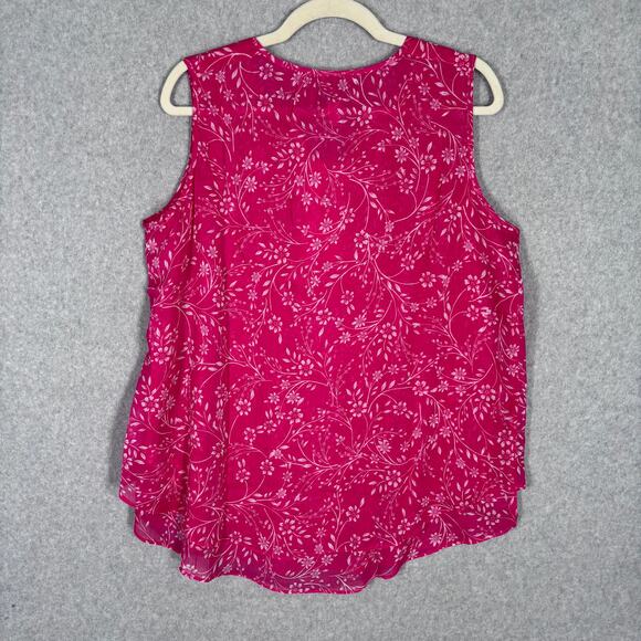 Cristina B Blouse Medium Floral Flowy Sheer Tunic Tank Tiered Cottage Feminine - Picture 10 of 12